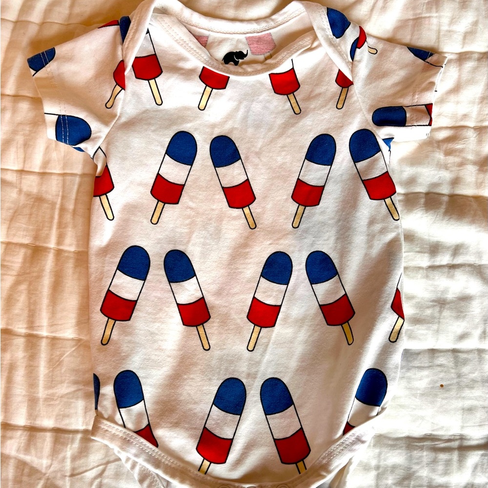 Monica and Andy 4th of July Popsicle Baby Onesie